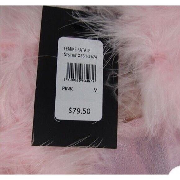 Fredericks Hollywood Pink Femme Fatale Babydoll Panties Gloves Headband 4pc Set - Picture 2 of 2